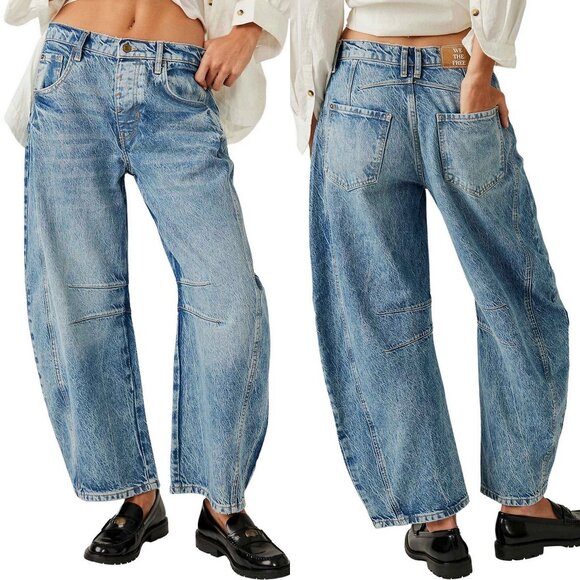 Free People Denim - Free People We The Free Lucky You Mid Rise Barrel Leg Jeans